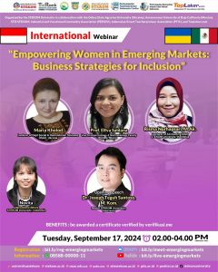 INTERNATIONAL WEBINAR  "EMPOWERING WOMEN IN EMERGING MARKETS: BUSINESS STRATEGIES FOR INCLUSION"